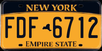 NY license plate FDF6712