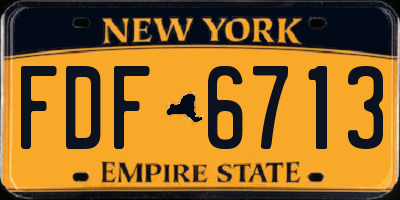 NY license plate FDF6713