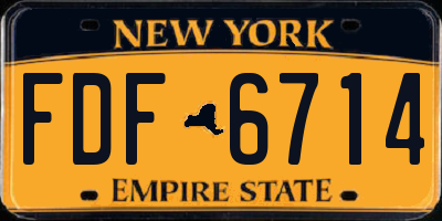 NY license plate FDF6714