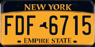 NY license plate FDF6715