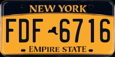 NY license plate FDF6716