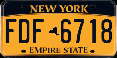 NY license plate FDF6718
