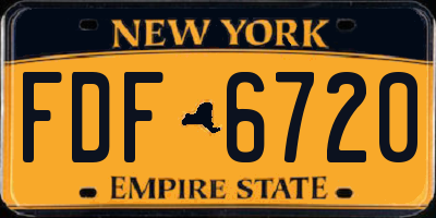 NY license plate FDF6720