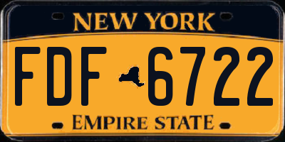 NY license plate FDF6722