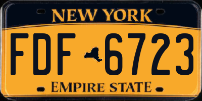 NY license plate FDF6723