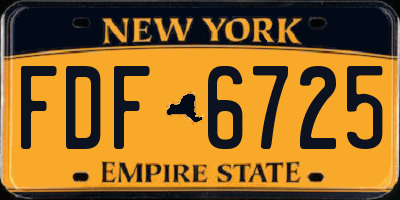 NY license plate FDF6725