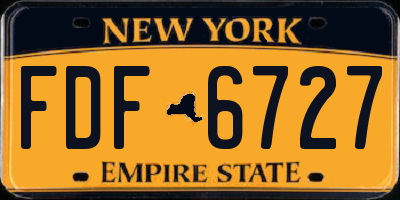 NY license plate FDF6727
