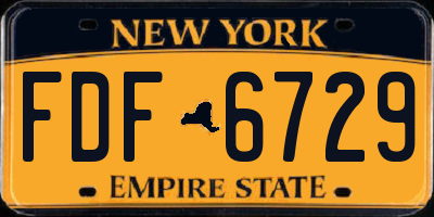 NY license plate FDF6729