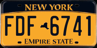 NY license plate FDF6741