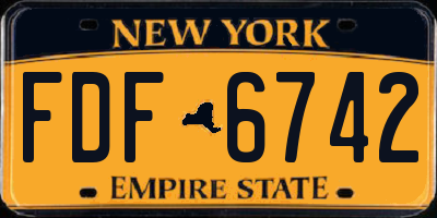 NY license plate FDF6742