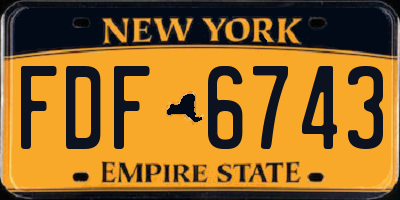NY license plate FDF6743