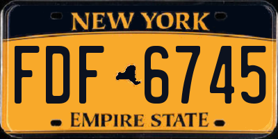 NY license plate FDF6745