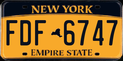 NY license plate FDF6747