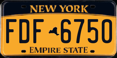 NY license plate FDF6750