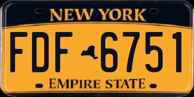 NY license plate FDF6751