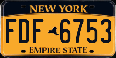 NY license plate FDF6753