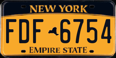 NY license plate FDF6754