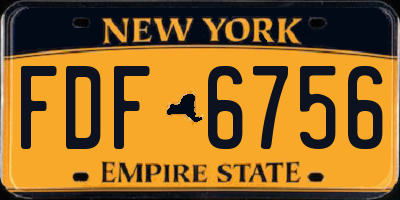 NY license plate FDF6756