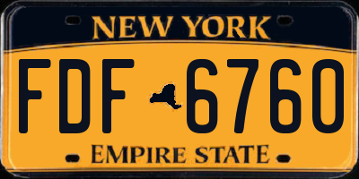 NY license plate FDF6760
