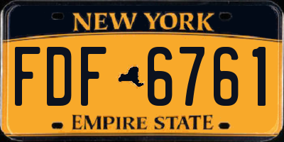 NY license plate FDF6761