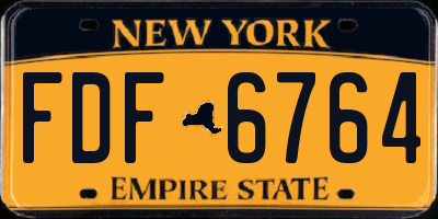 NY license plate FDF6764