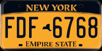 NY license plate FDF6768