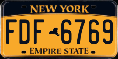 NY license plate FDF6769