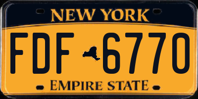 NY license plate FDF6770