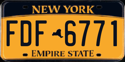 NY license plate FDF6771