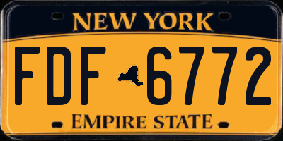 NY license plate FDF6772