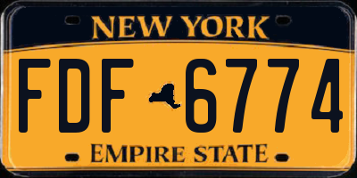 NY license plate FDF6774