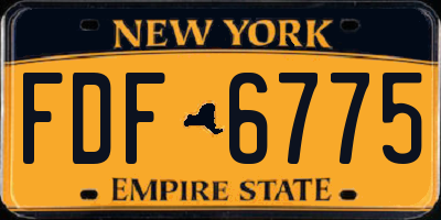 NY license plate FDF6775