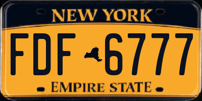 NY license plate FDF6777