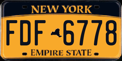 NY license plate FDF6778