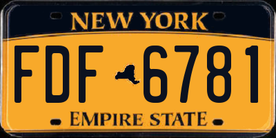 NY license plate FDF6781
