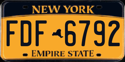 NY license plate FDF6792