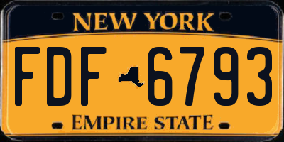 NY license plate FDF6793