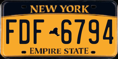 NY license plate FDF6794