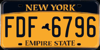 NY license plate FDF6796