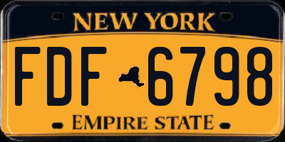NY license plate FDF6798