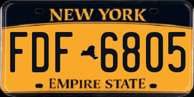 NY license plate FDF6805