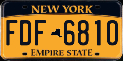 NY license plate FDF6810