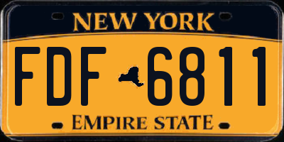 NY license plate FDF6811