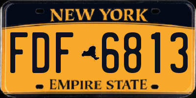 NY license plate FDF6813