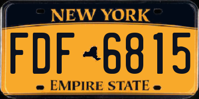 NY license plate FDF6815