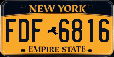 NY license plate FDF6816