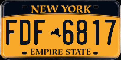 NY license plate FDF6817