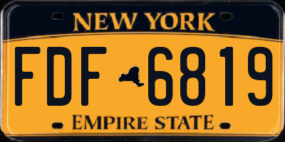 NY license plate FDF6819
