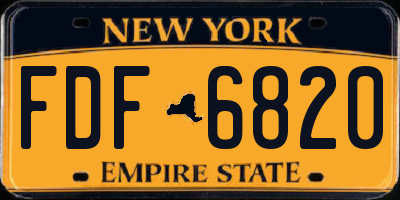 NY license plate FDF6820
