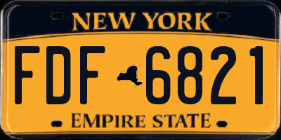 NY license plate FDF6821